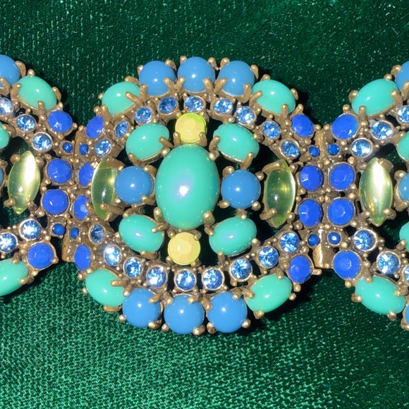 Stella & Dot Turquoise Crystal Cluster Statement Bracelet - Women Jewelry - Picture 4 of 5